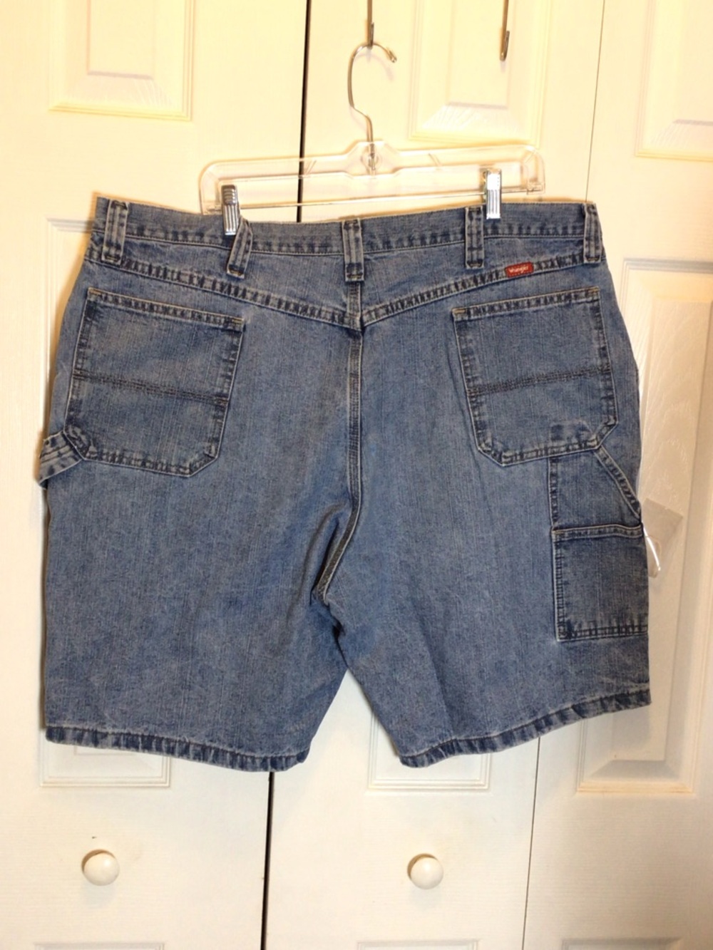 Vintage Wrangler Carpenter Shorts 42 Denim 10” Inseam Workwear Baggy 90s Men - Picture 6 of 11